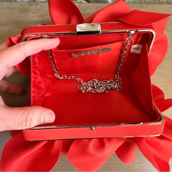 Sondra Roberts Satin Red Rose Clutch - Picture 7 of 8